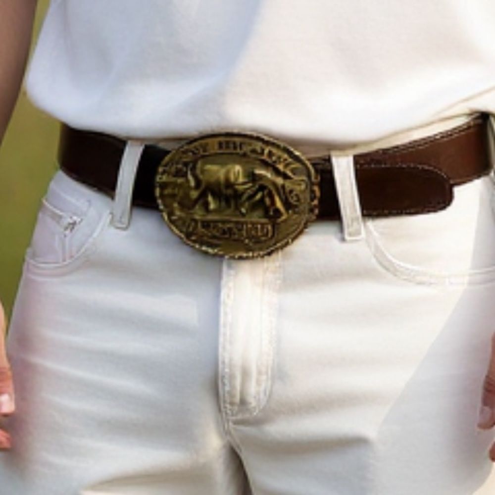 Vintage 1981 Hesston NFR National Finals Rodeo Bullfighter Belt Buckle